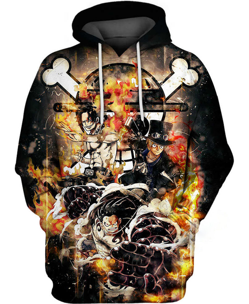 Luffy Ace And Sabo Hoodie 3D