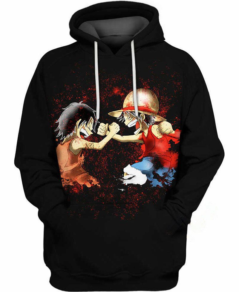 Luffy And Ace Hoodie 3D 3 Luffy And Ace Hoodie 3D