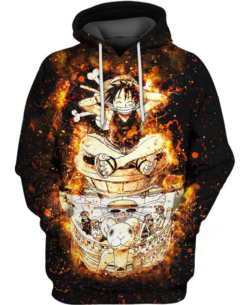 Luffy And The Straw Hat Pirates Hoodie 3D 2 Luffy And The Straw Hat Pirates Hoodie 3D