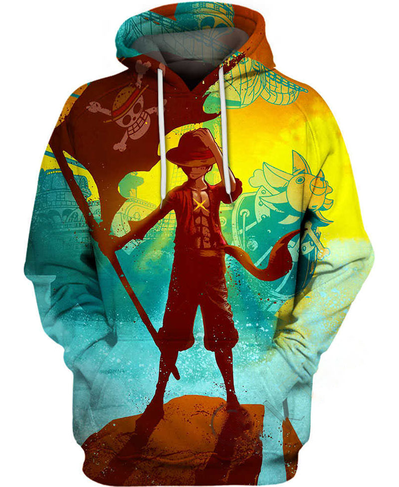 Luffy And Thousand Sunny Hoodie 3D