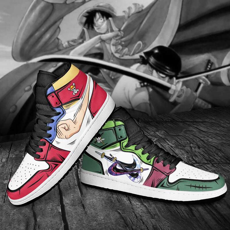 Luffy And Zoro One Piece Shoe Friend Gifts Air Jordan Shoes
