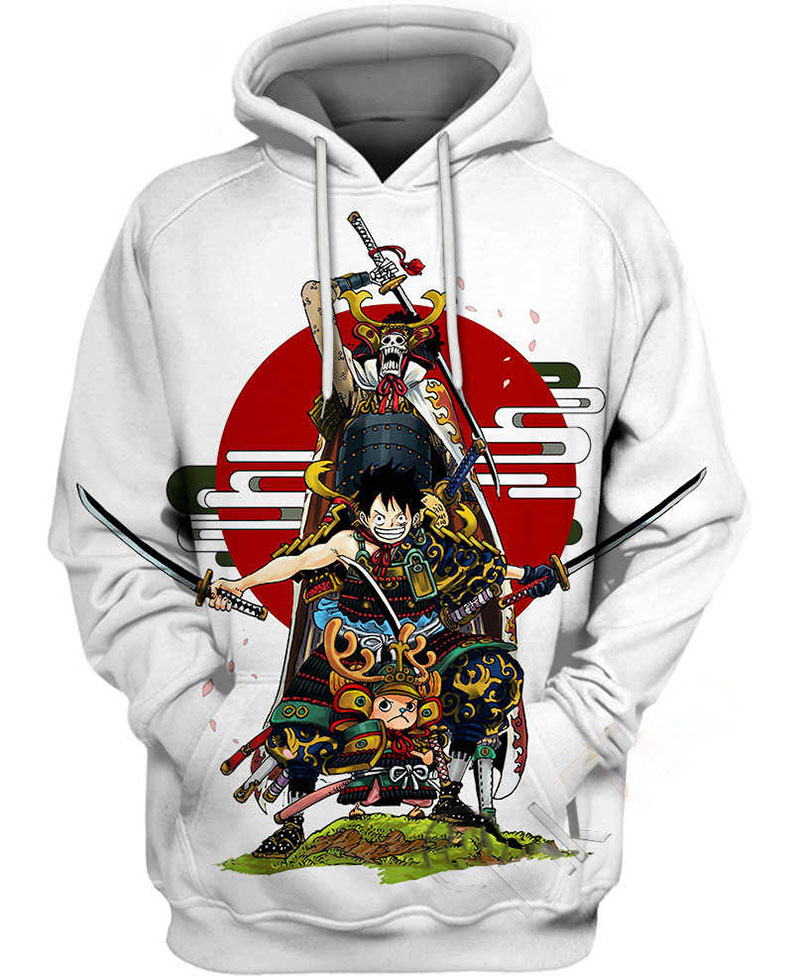 Luffy Chopper Brook Hoodie 3D 1 Luffy Chopper Brook Hoodie 3D