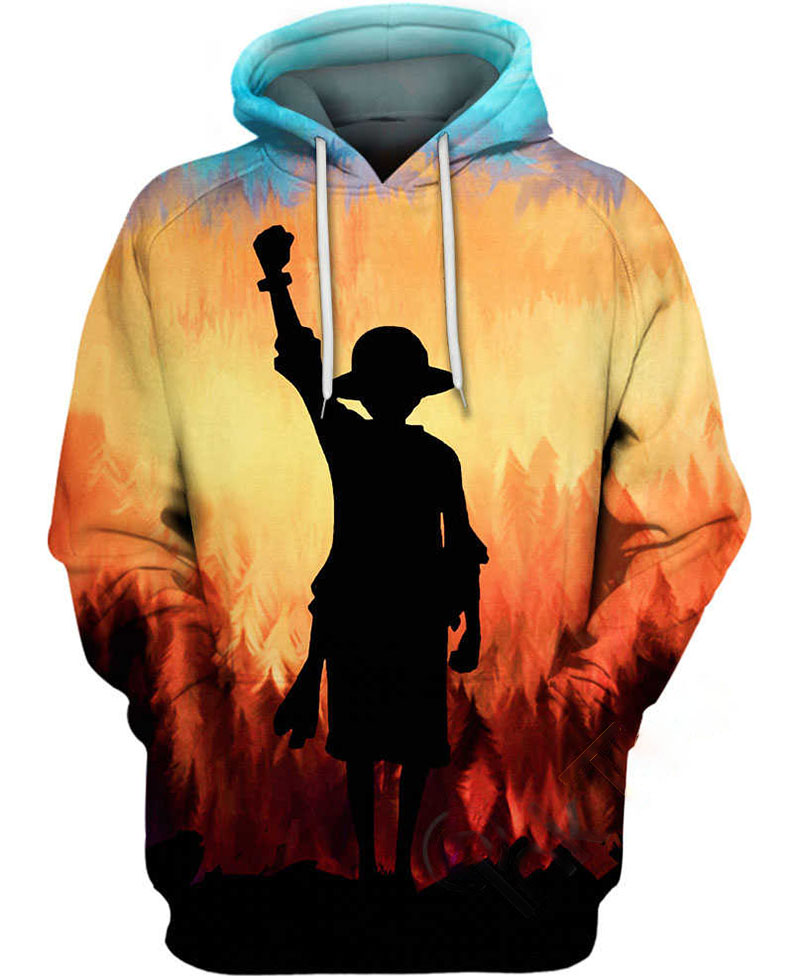 Luffy Silhouette Hoodie 3D