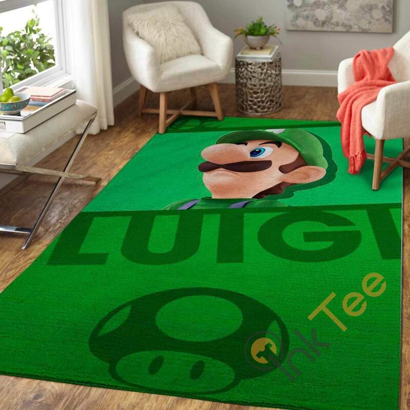 Luigi Super Mario Bros Area Rug 2 Luigi Super Mario Bros Area Rug