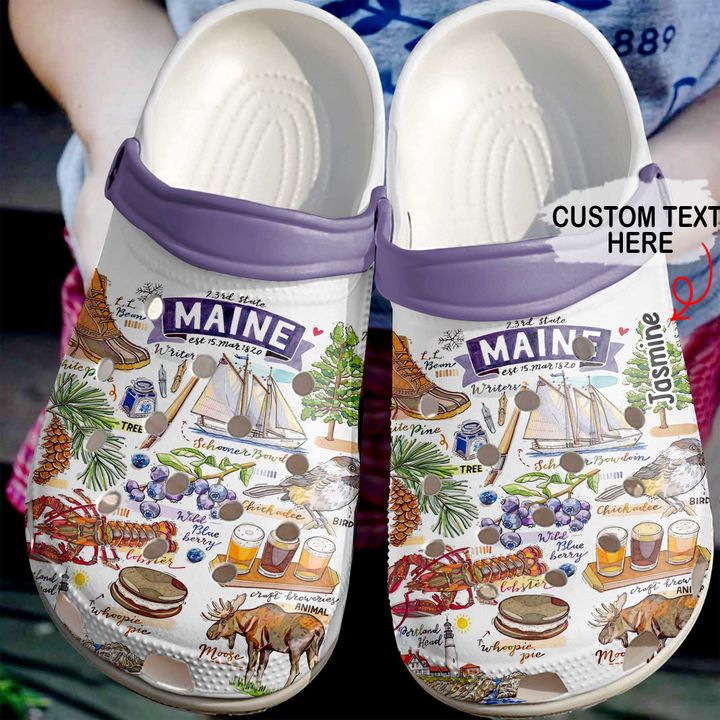 Maine Personalized Proud Crocs Clog Shoes