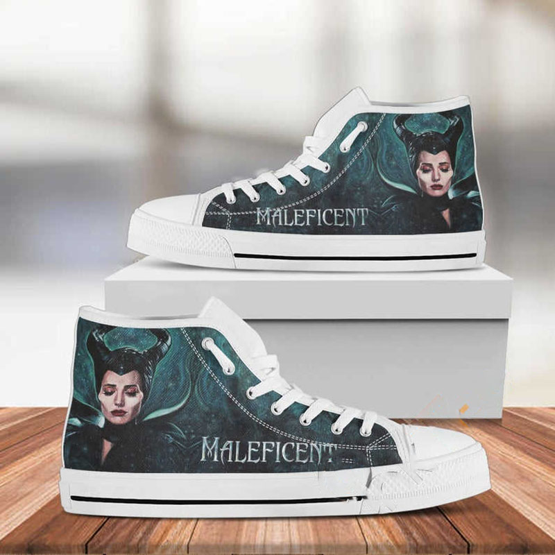 Maleficent Disney Custom Silhouette Movie High Top Shoes