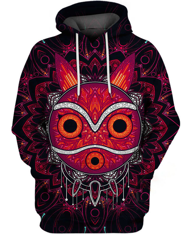 Mandala Mask Princess Mononoke Hoodie 3D