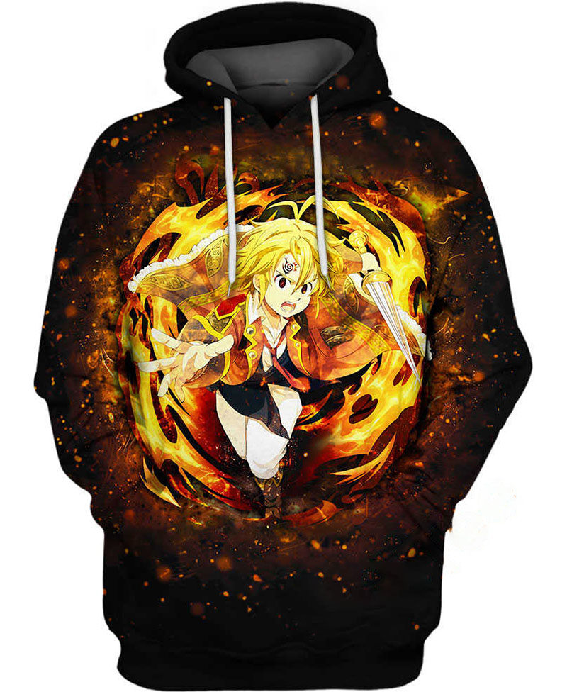 Meliodas Fire Hoodie 3D 1 Meliodas Fire Hoodie 3D