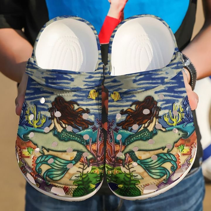Mermaid And Dolphin Crocs Clog Shoes 2 Mermaid And Dolphin Crocs Clog Shoes