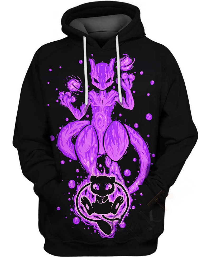 Mew And Mewtwo Pokemon Hoodie 3D