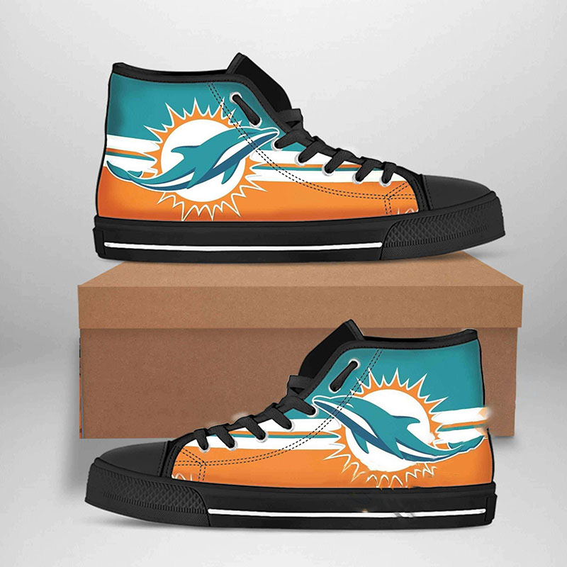 Miami Dolphins Nfl Football High Top Shoes