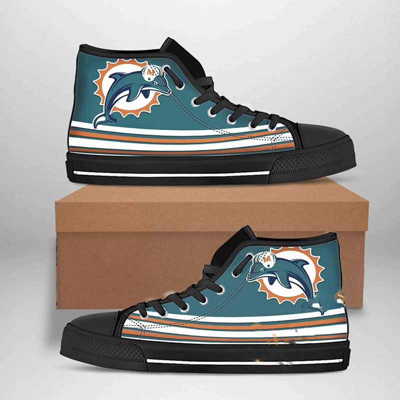 Miami Dolphins Nfl Football High Top Shoes