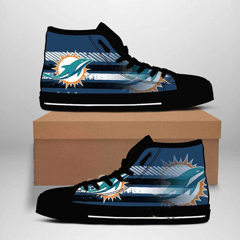 Miami Dolphins Nfl Football High Top Shoes