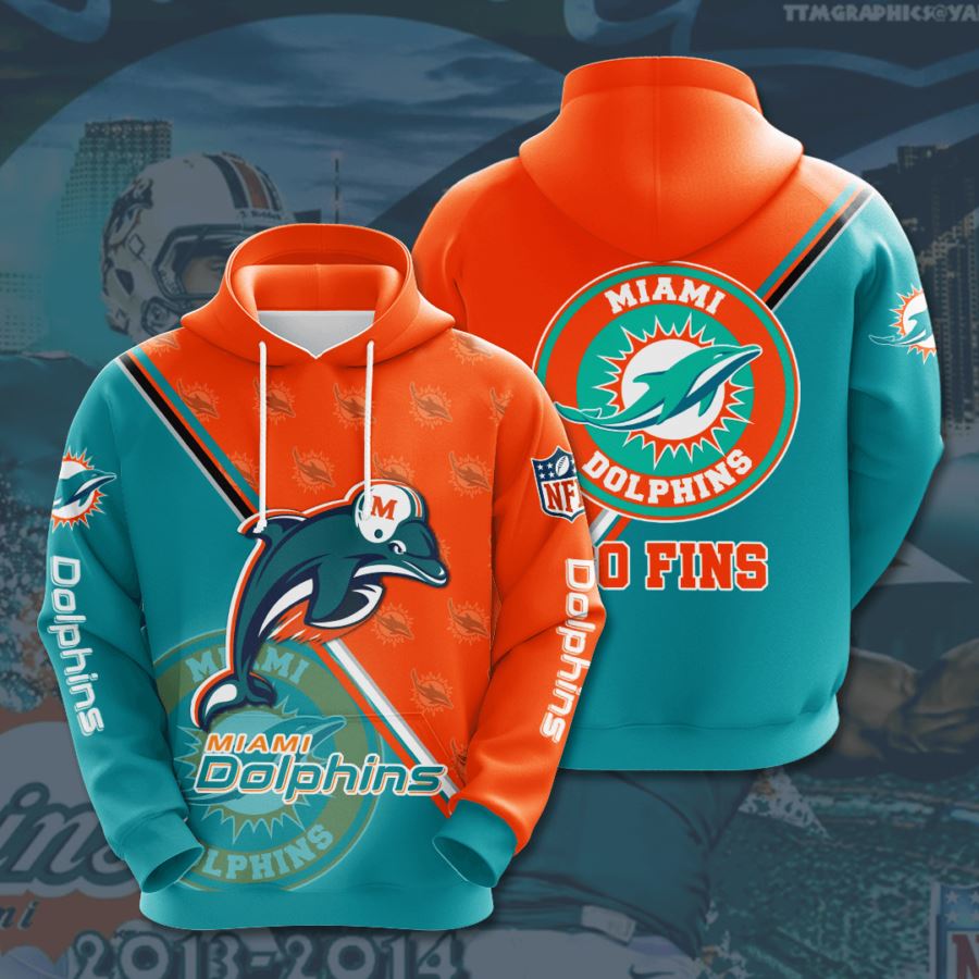 Miami Dolphins Custom Hoodie 3D 9 Miami Dolphins Custom Hoodie 3D