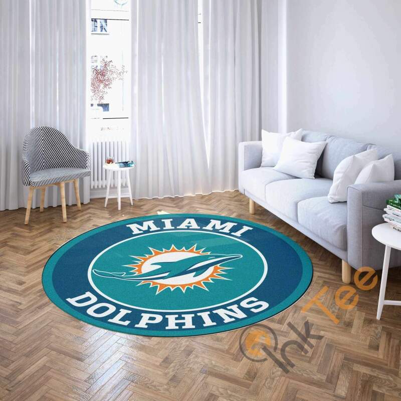 Miami Dolphins Round Carpet