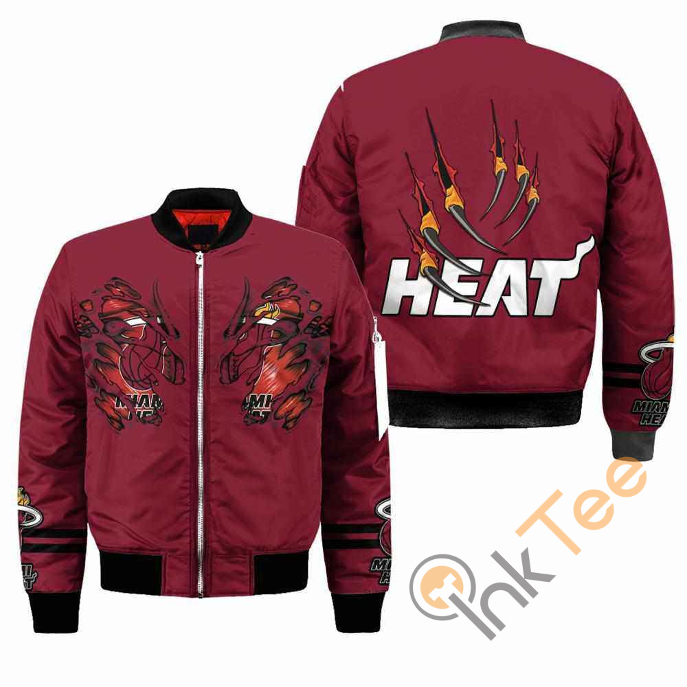 Miami Heat NBA Claws Apparel Best Christmas Gift For Fans Bomber Jacket