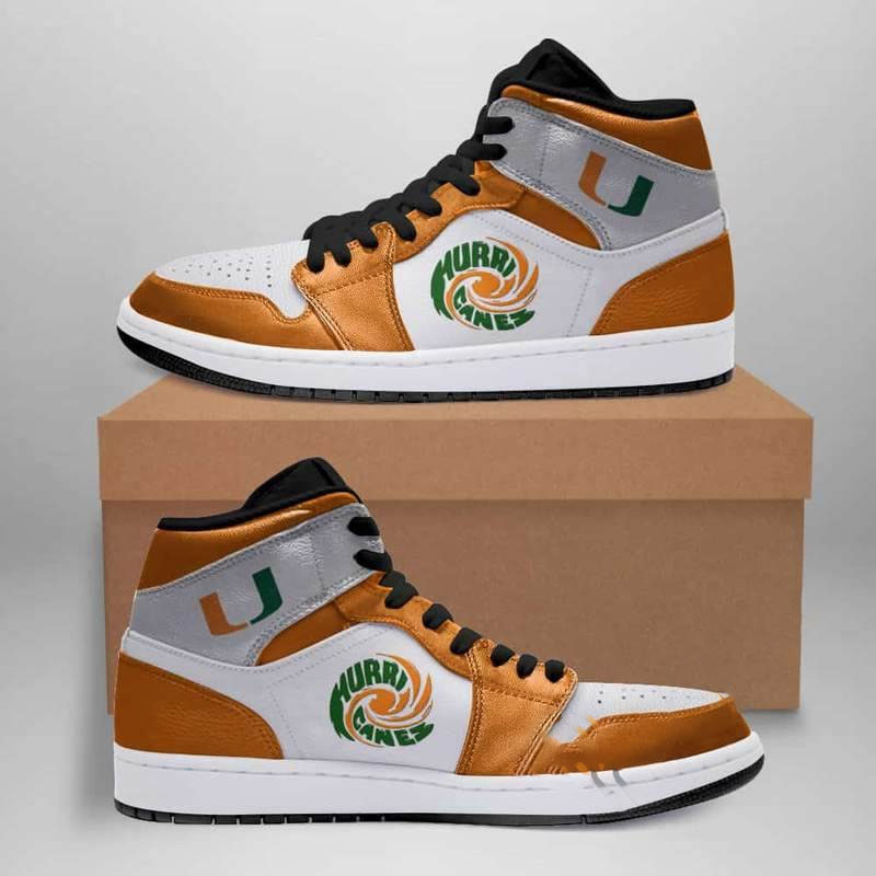 Miami Hurricanes American Football Custom Air Jordan Shoes
