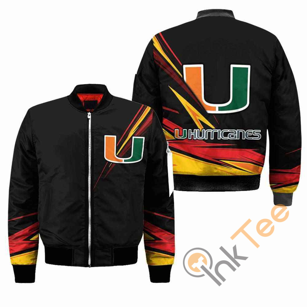 Miami Hurricanes NCAA Black Apparel Best Christmas Gift For Fans Bomber Jacket