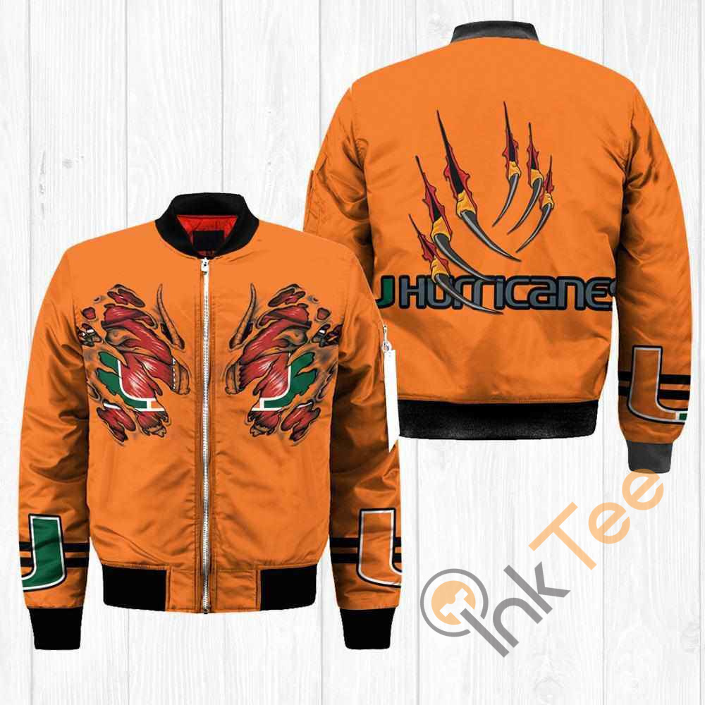 Miami Hurricanes NCAA Claws Apparel Best Christmas Gift For Fans Bomber Jacket 1 Miami Hurricanes NCAA Claws Apparel Best Christmas Gift For Fans Bomber Jacket