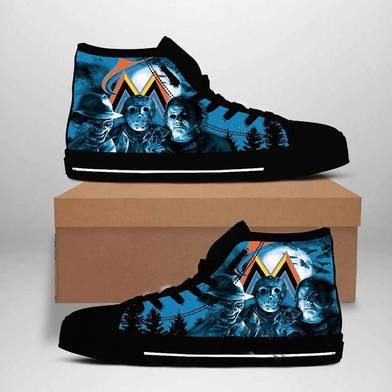 Miami Marlins MLB Baseball High Top Shoes
