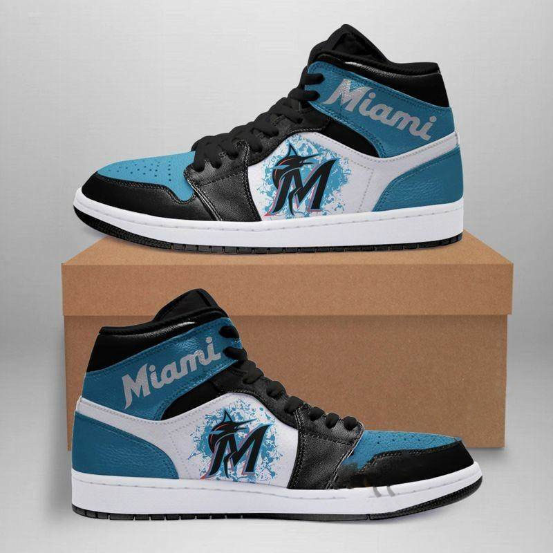 Miami Marlins Mlb Basketball Custom Air Jordan Shoes