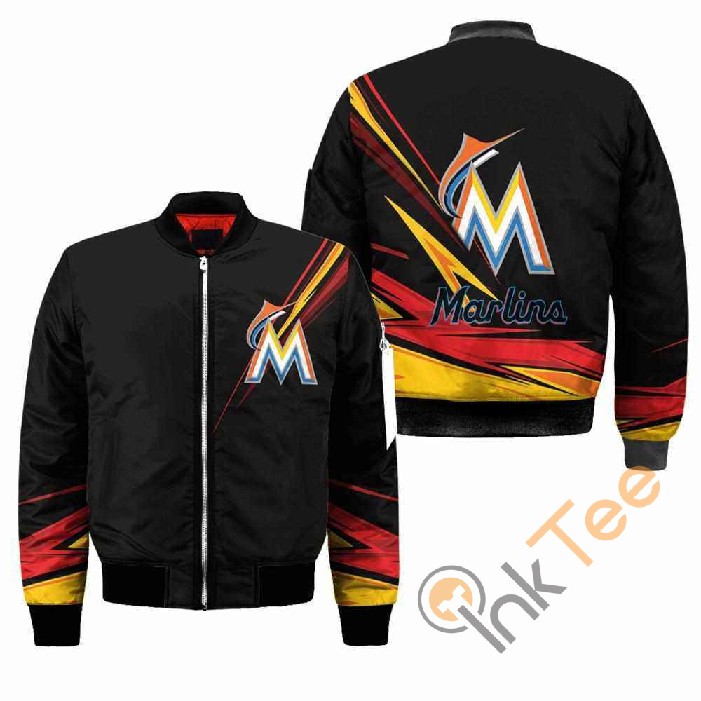 Miami Marlins MLB Black Apparel Best Christmas Gift For Fans Bomber Jacket