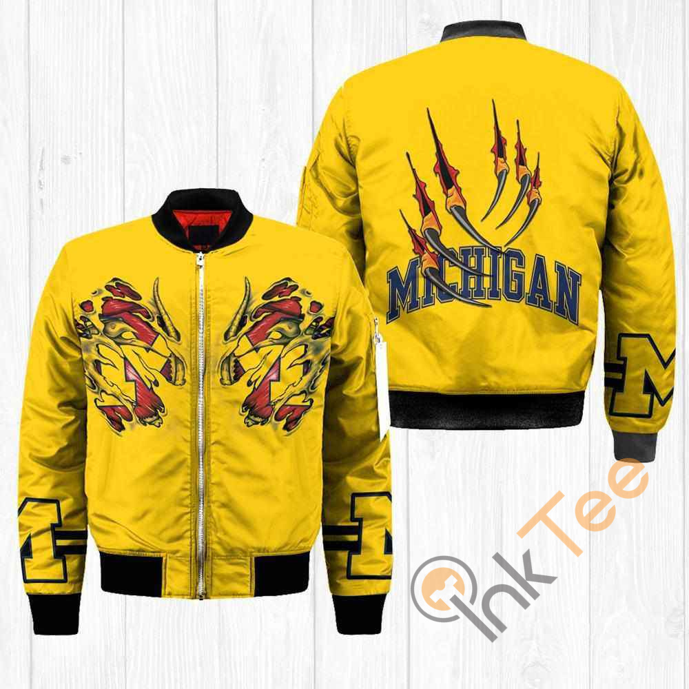 Michigan Wolverines NCAA Claws Apparel Best Christmas Gift For Fans Bomber Jacket