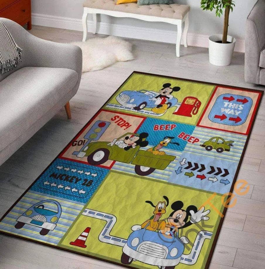 Mickey Mouse And Pluto & Goofy Driving Down The Street Gift For Disney Lovers Home Decoration Rug 9 Mickey Mouse And Pluto & Goofy Driving Down The Street Gift For Disney Lovers Home Decoration Rug