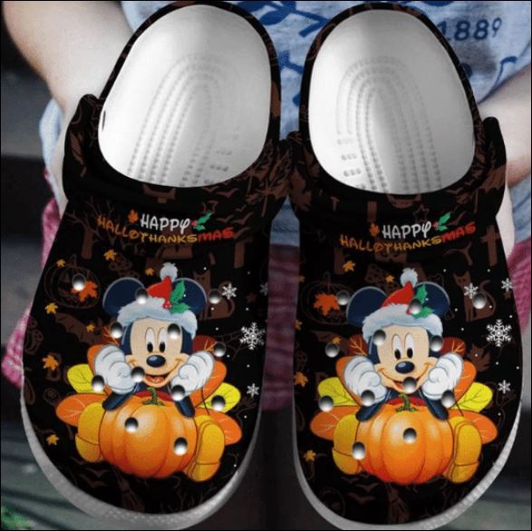 Mickey Mouse Happy Hallothanksmas Crocs Clog Shoes 2 Mickey Mouse Happy Hallothanksmas Crocs Clog Shoes