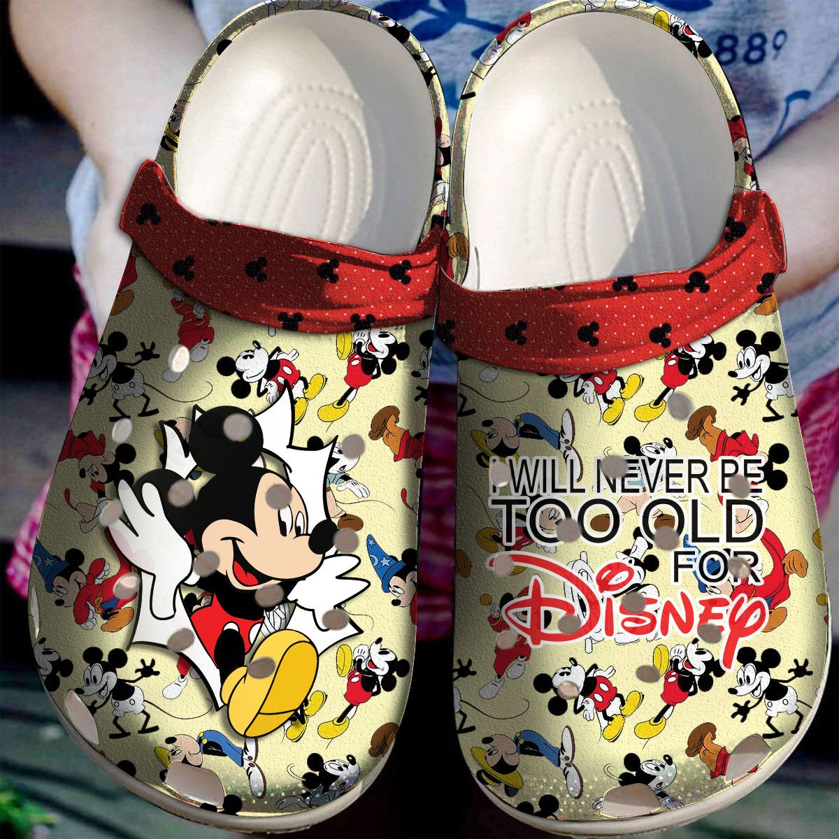 Mickey Mouse I Will Never Be Old For Crocs Clog Shoes 5 Mickey Mouse I Will Never Be Old For Crocs Clog Shoes