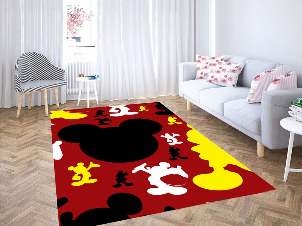 Mickey Mouse Silhouette Living Room Modern Carpet Rug 1 Mickey Mouse Silhouette Living Room Modern Carpet Rug