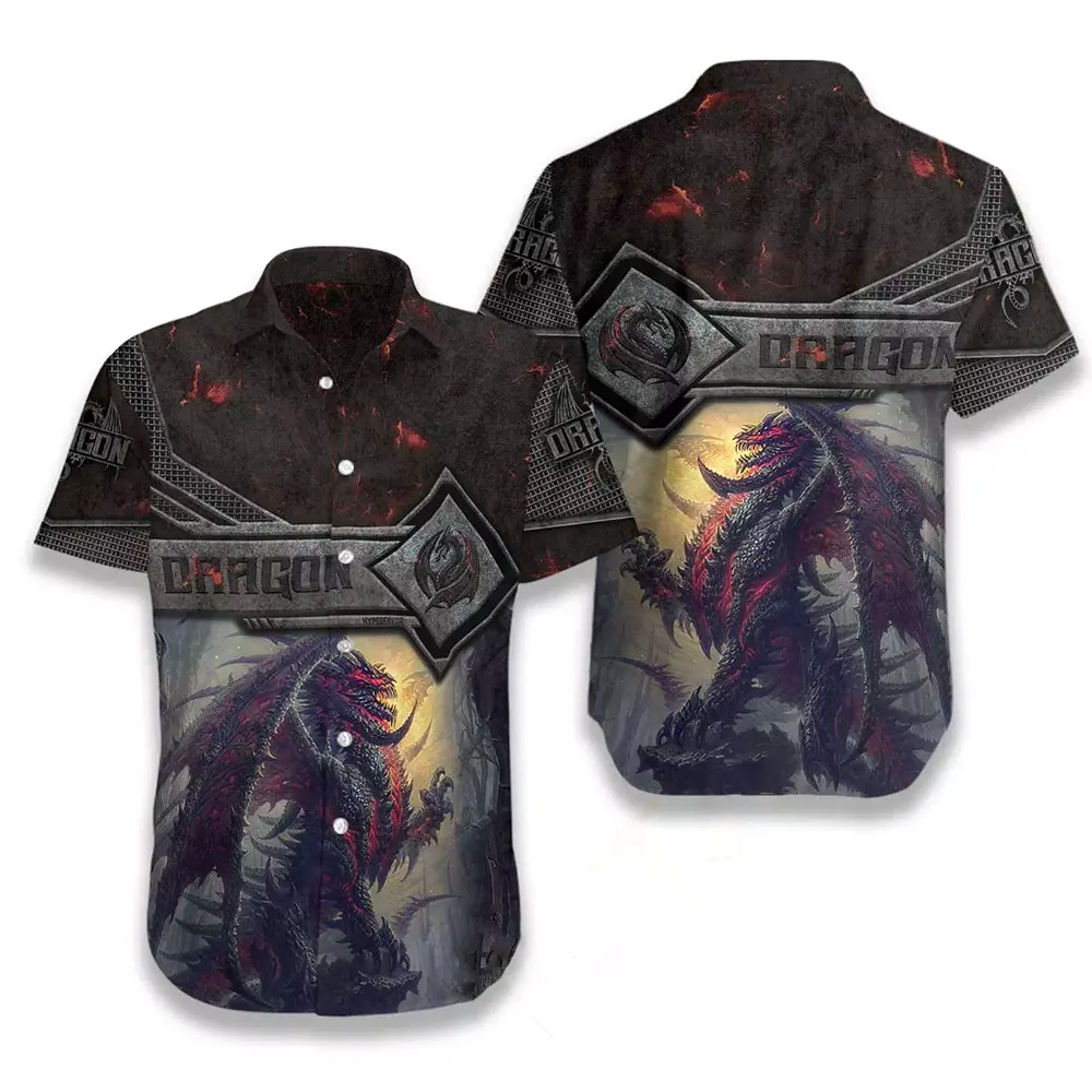 Mighty Dragon Steel Armor Hawaiian shirts