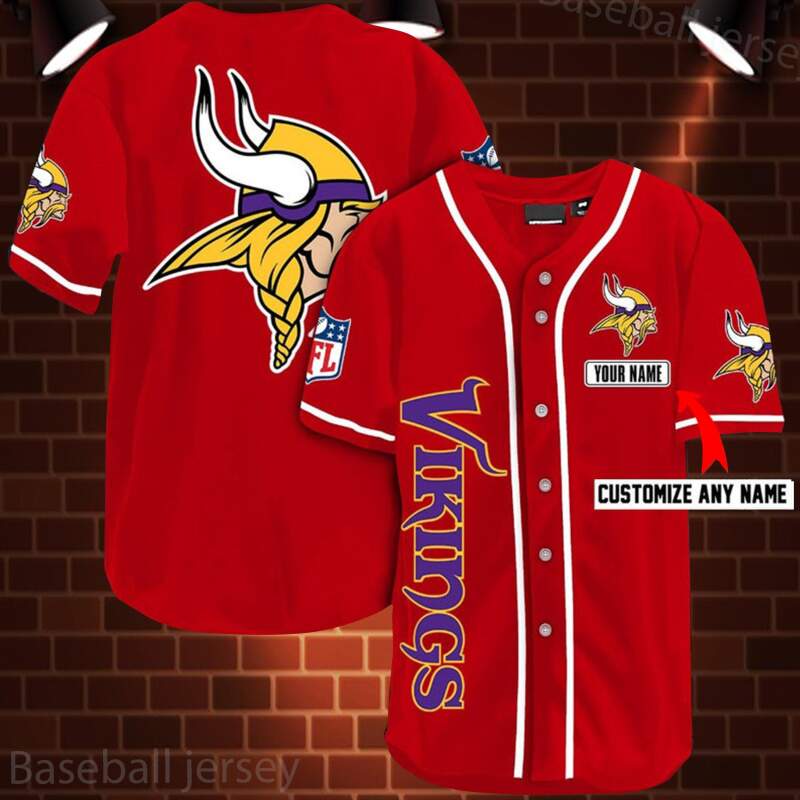 Minnesota Vikings Nfl 3d Digital Printed Baseball Jersey 7 Minnesota Vikings Nfl 3d Digital Printed Baseball Jersey