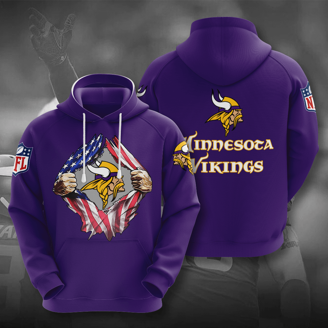 Minnesota Vikings Custom Hoodie 3D 2 Minnesota Vikings Custom Hoodie 3D