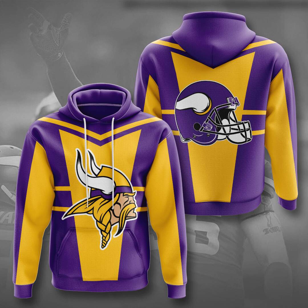 Minnesota Vikings Custom Hoodie 3D 4 Minnesota Vikings Custom Hoodie 3D