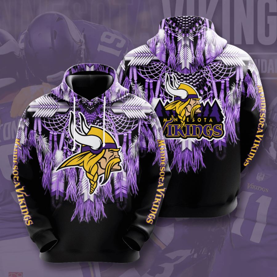 Minnesota Vikings Custom Hoodie 3D 3 Minnesota Vikings Custom Hoodie 3D