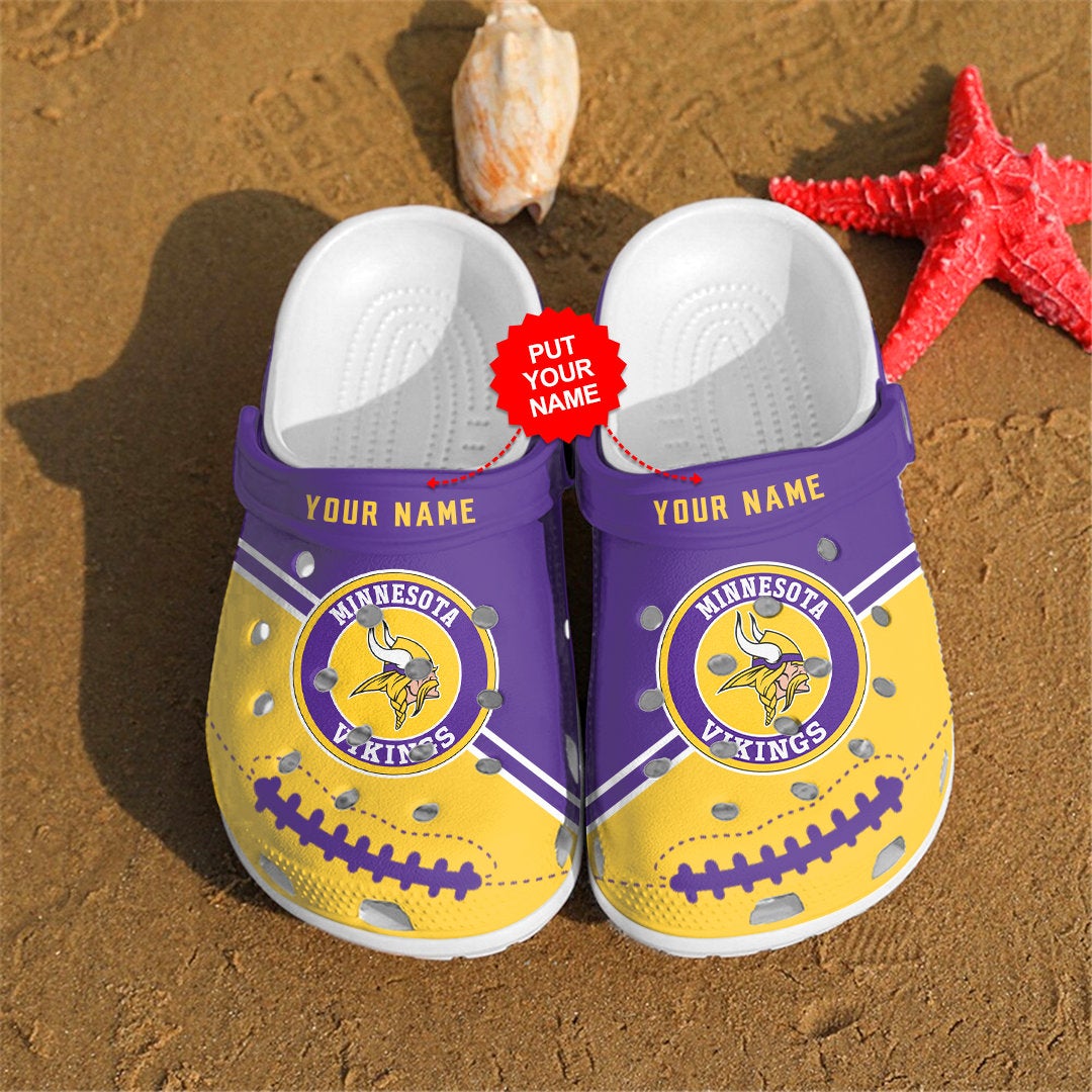 Minnesota Vikings Personalized Custom For Nfl Fans Crocs Clog Shoes