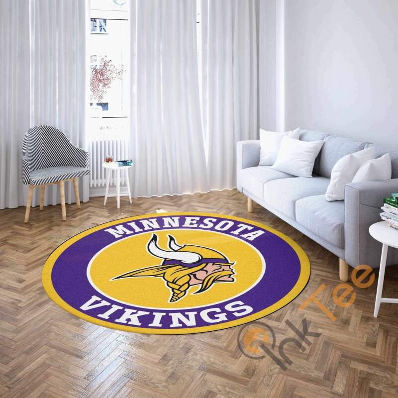 Minnesota Vikings Round Carpet Nfl Football Rug