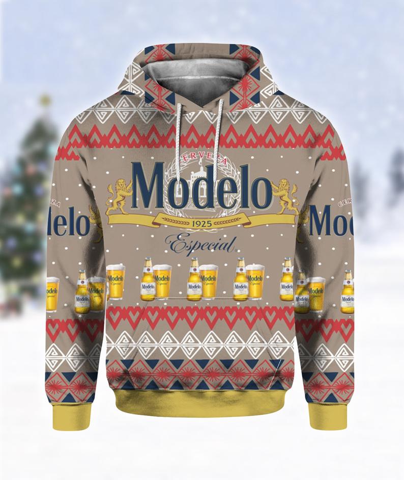 Modelo Especial Beer Print Ugly Hoodie 3D 2 Modelo Especial Beer Print Ugly Hoodie 3D