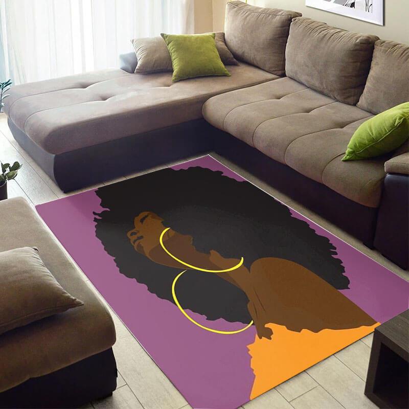 Modern African American Fancy Art Afro Girl Design Floor Carpet Inspired Home Rug 3 Modern African American Fancy Art Afro Girl Design Floor Carpet Inspired Home Rug