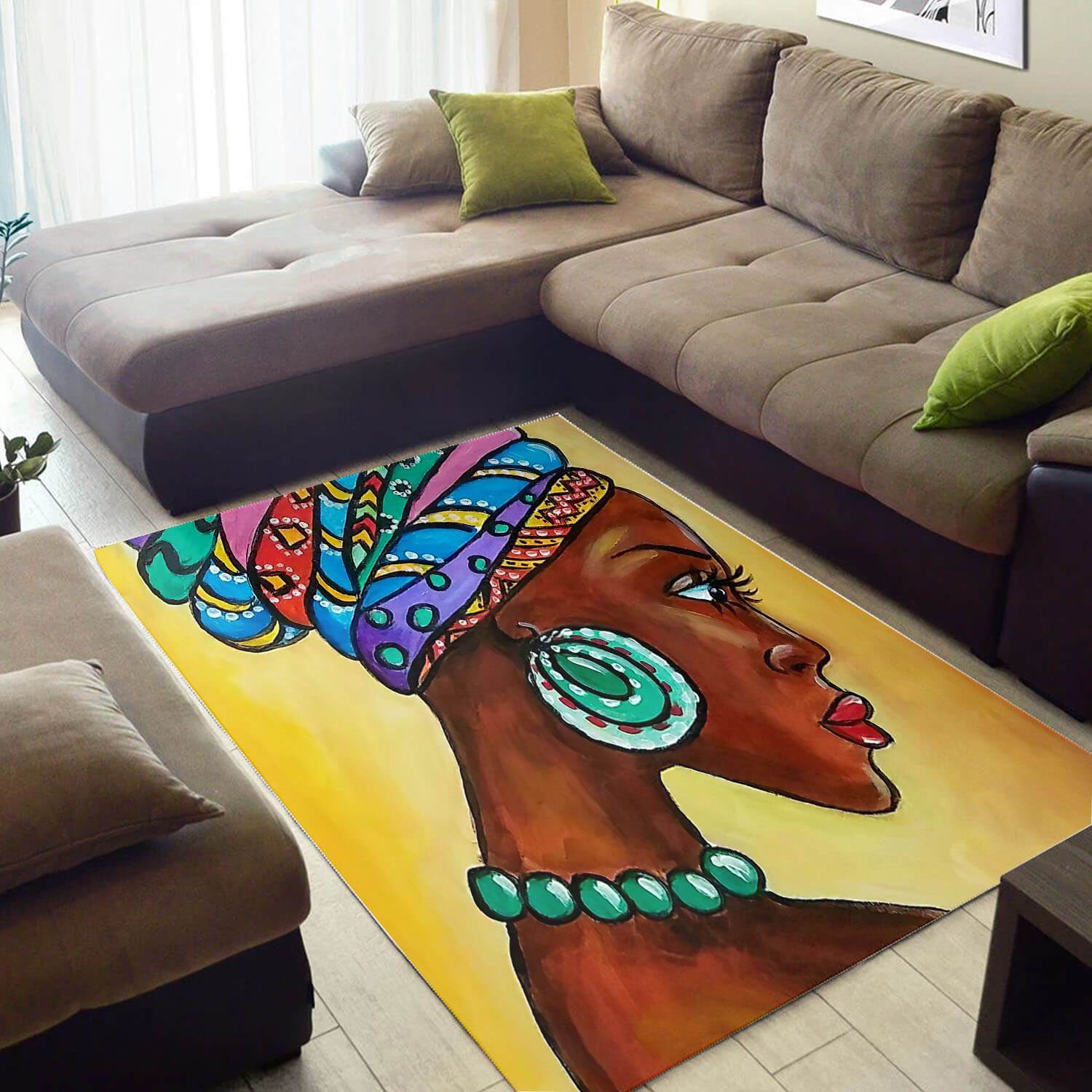 Modern African Beautiful Style Melanin Girl Large Carpet Room Rug 2 Modern African Beautiful Style Melanin Girl Large Carpet Room Rug
