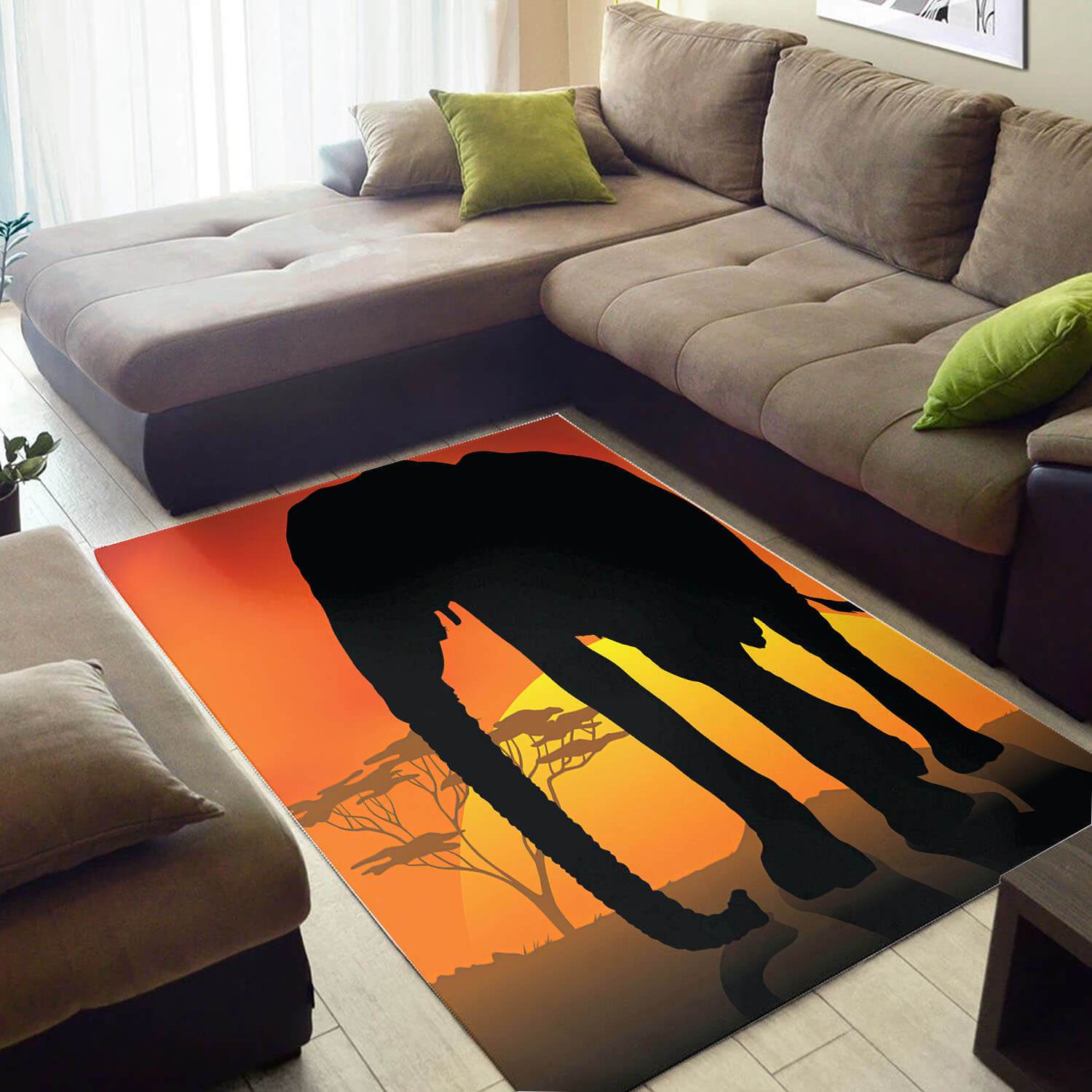 Modern African Cool Style Safari Animals Floor Inspired Living Room Rug 4 Modern African Cool Style Safari Animals Floor Inspired Living Room Rug