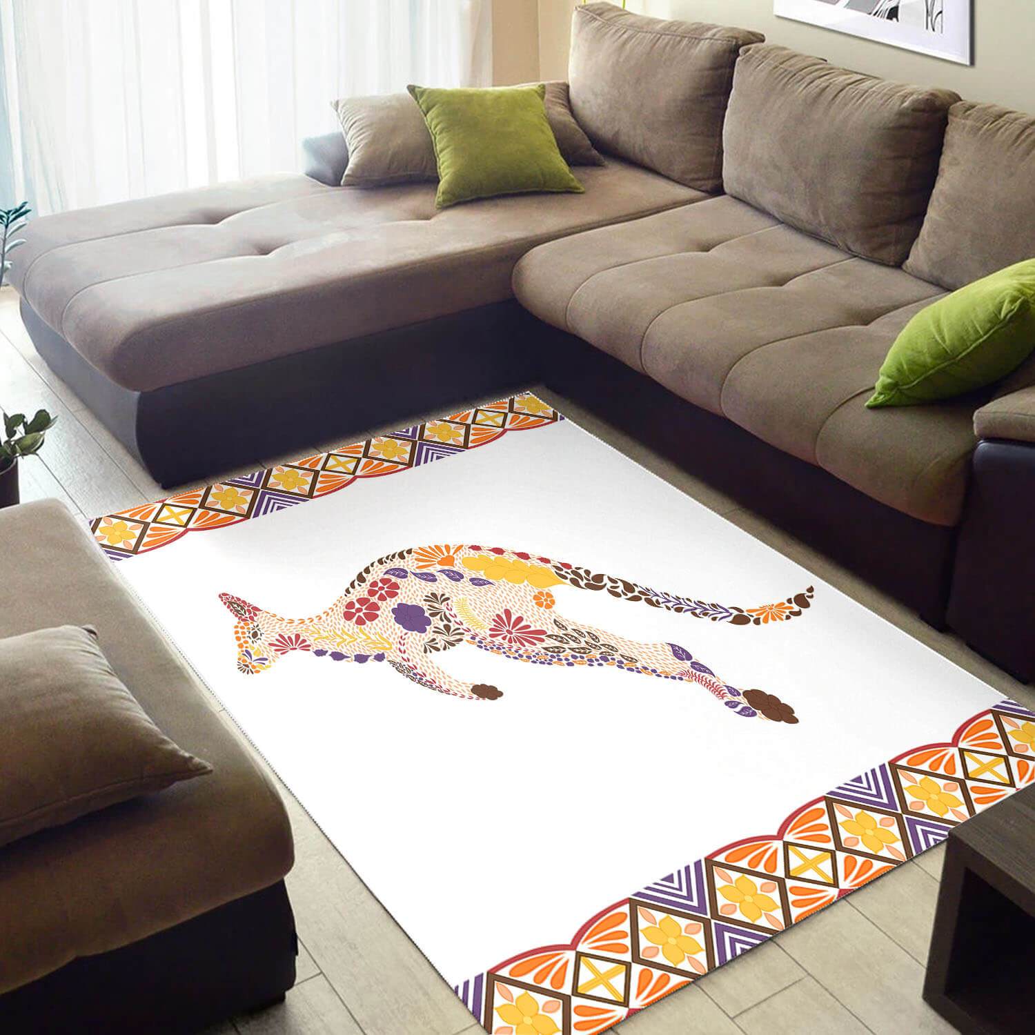 Modern African Cute Inspired Wildlife Animals Style Floor House Rug 3 Modern African Cute Inspired Wildlife Animals Style Floor House Rug
