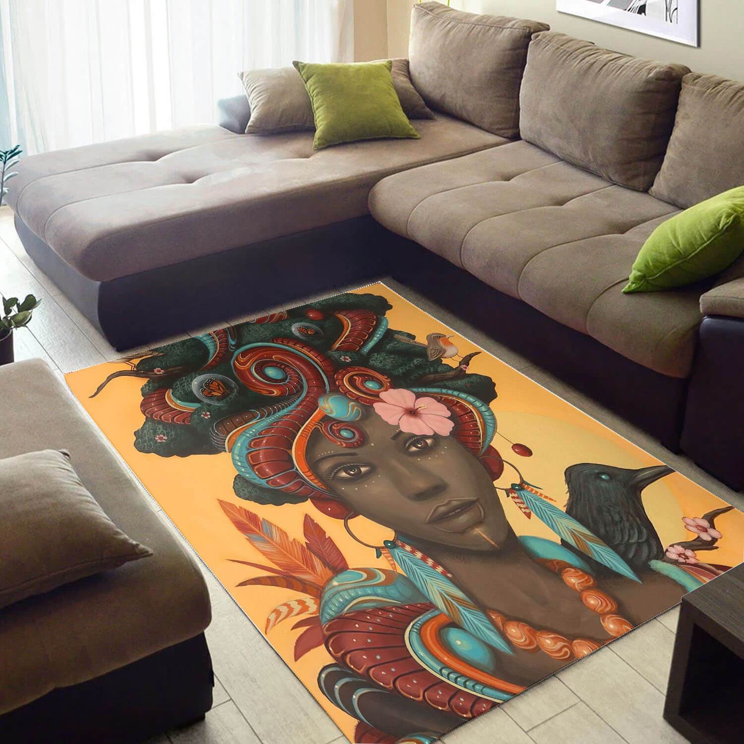 Modern African Pretty Print Girl Themed Carpet Living Room Rug 2 Modern African Pretty Print Girl Themed Carpet Living Room Rug