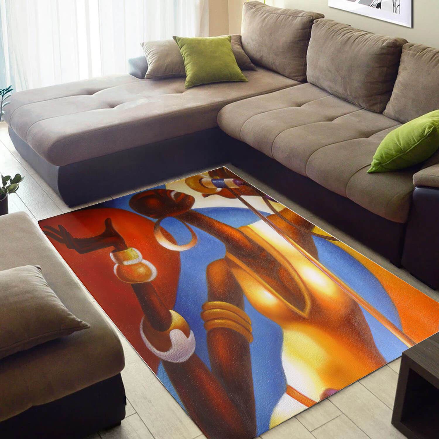 Modern African Style Beautiful Natural Hair Queen Carpet Inspired Home Rug 2 Modern African Style Beautiful Natural Hair Queen Carpet Inspired Home Rug