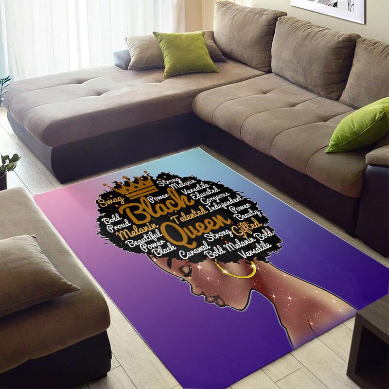 Modern African Style Fancy Print Black Girl Melanin Queen Design Floor Carpet Room Rug 2 Modern African Style Fancy Print Black Girl Melanin Queen Design Floor Carpet Room Rug