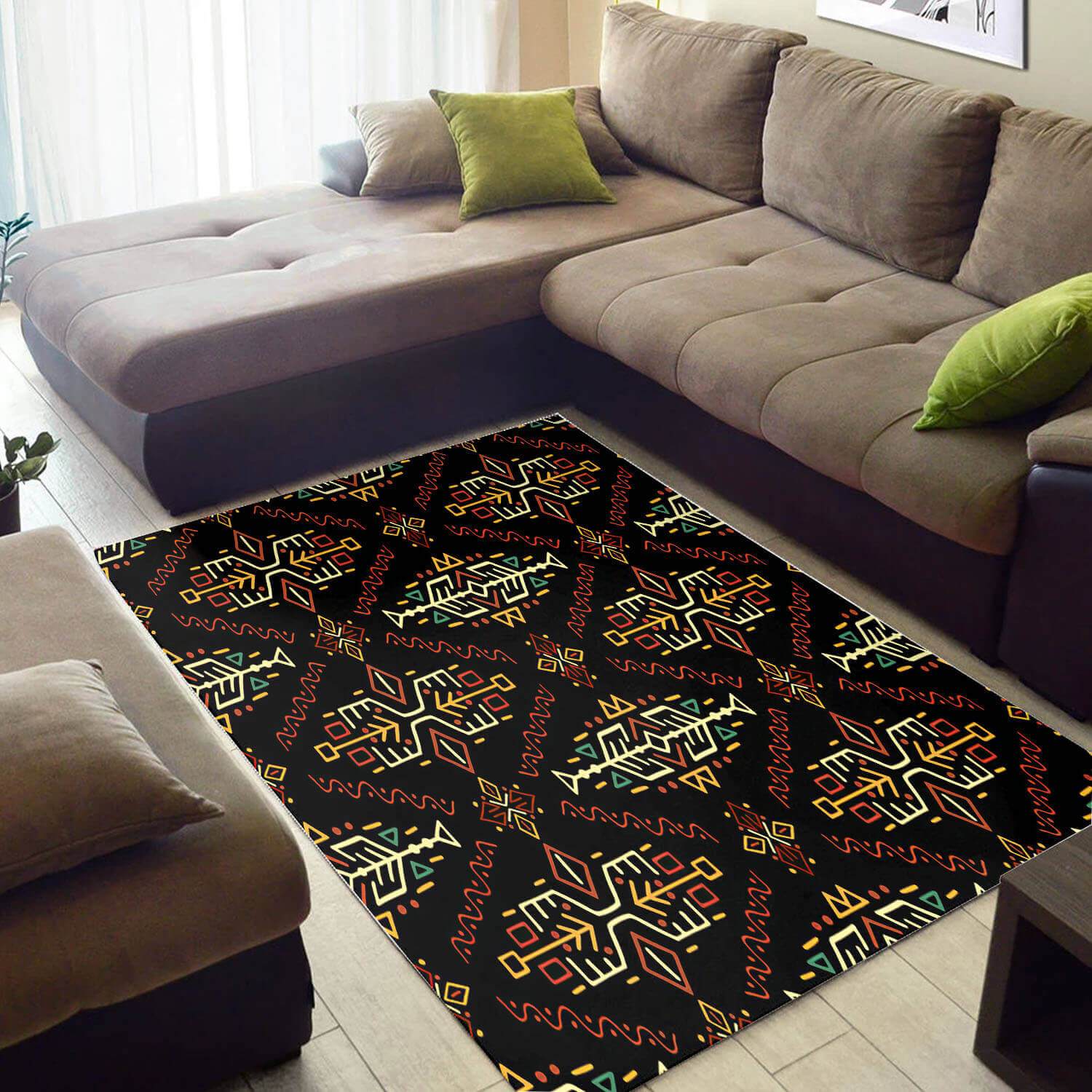 Modern African Themed Afrocentric Art Style Area Rug 3 Modern African Themed Afrocentric Art Style Area Rug