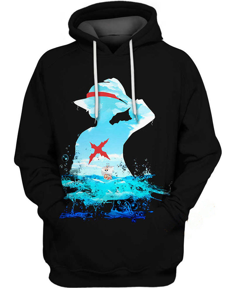 Monkey D. Luffy Sea Artwork Hoodie 3D 15 Monkey D. Luffy Sea Artwork Hoodie 3D