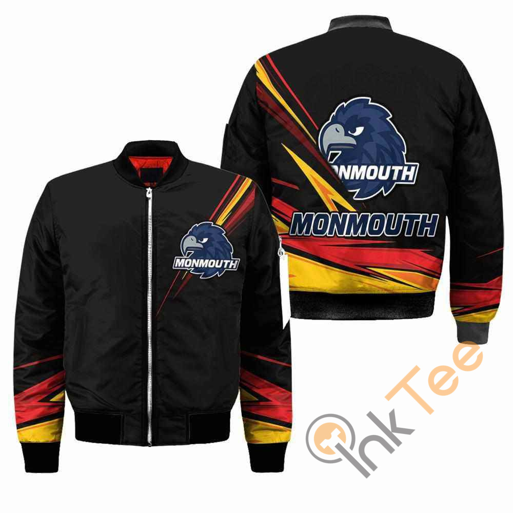 3D Monmouth Hawks NCAA Black Apparel Best Christmas Gift For Fans Bomber Jacket 7 3D Monmouth Hawks NCAA Black Apparel Best Christmas Gift For Fans Bomber Jacket