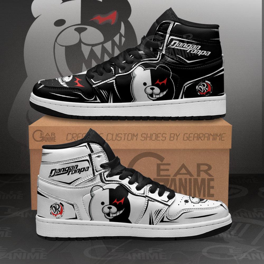 Monokuma Sneakers Dangan Ronpa Custom Anime Air Jordan Shoes